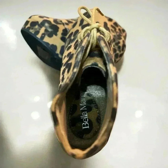 072 Bella Marie | NWOT Black Brown Leopard Print Shoes - Bold & Elegant (Size 6) - Picture 6 of 10